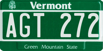 VT license plate AGT272