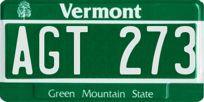 VT license plate AGT273