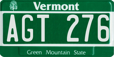 VT license plate AGT276