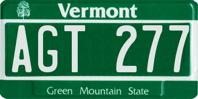 VT license plate AGT277