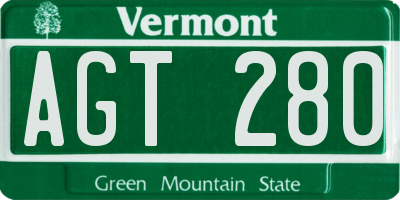VT license plate AGT280
