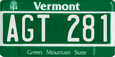 VT license plate AGT281
