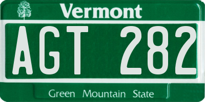 VT license plate AGT282