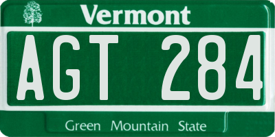 VT license plate AGT284