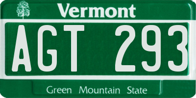 VT license plate AGT293