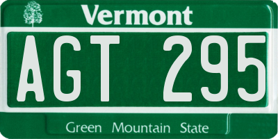 VT license plate AGT295