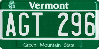 VT license plate AGT296