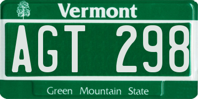 VT license plate AGT298
