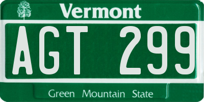VT license plate AGT299