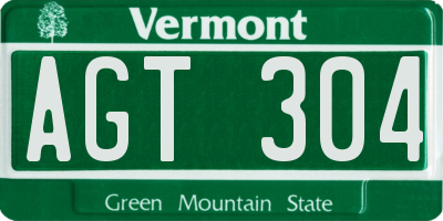 VT license plate AGT304