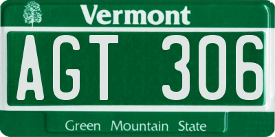 VT license plate AGT306