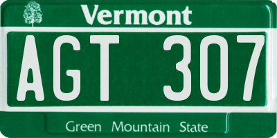VT license plate AGT307