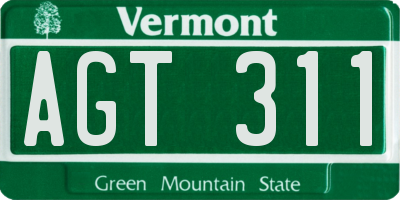 VT license plate AGT311