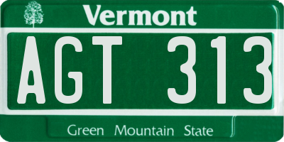 VT license plate AGT313