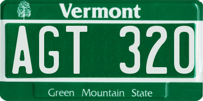 VT license plate AGT320