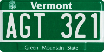 VT license plate AGT321