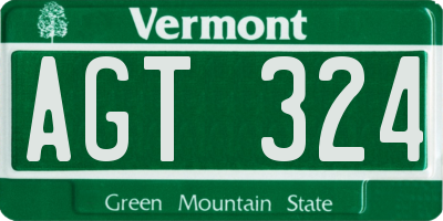 VT license plate AGT324