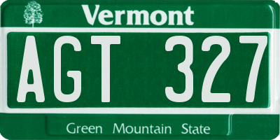 VT license plate AGT327