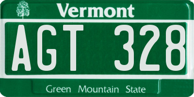 VT license plate AGT328