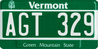 VT license plate AGT329