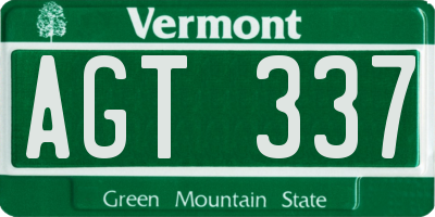 VT license plate AGT337