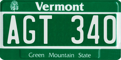 VT license plate AGT340