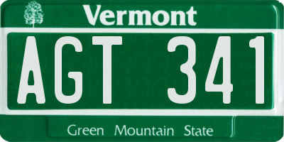 VT license plate AGT341