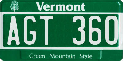 VT license plate AGT360