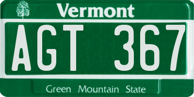 VT license plate AGT367