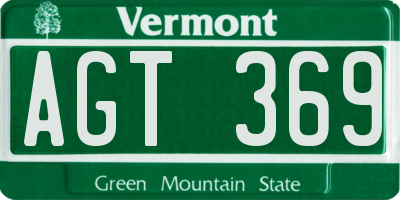 VT license plate AGT369