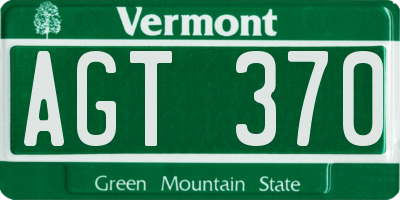 VT license plate AGT370