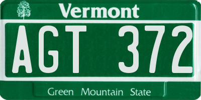 VT license plate AGT372
