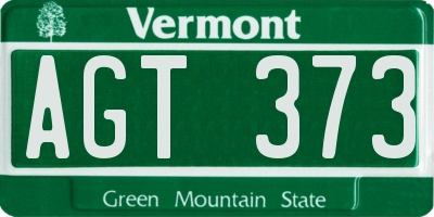 VT license plate AGT373