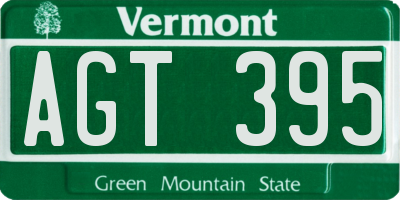 VT license plate AGT395
