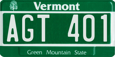 VT license plate AGT401