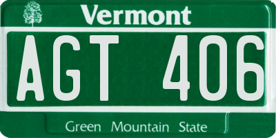 VT license plate AGT406