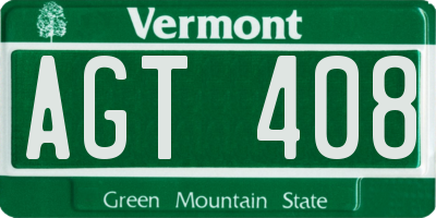 VT license plate AGT408