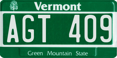VT license plate AGT409
