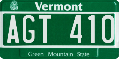 VT license plate AGT410