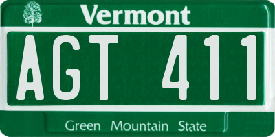 VT license plate AGT411