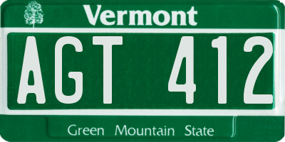 VT license plate AGT412