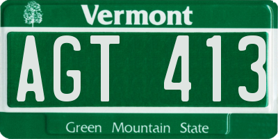 VT license plate AGT413