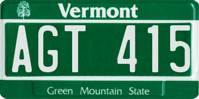 VT license plate AGT415