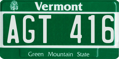 VT license plate AGT416