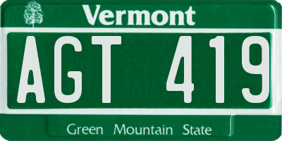VT license plate AGT419