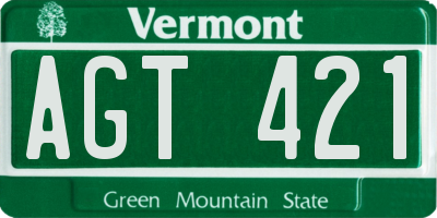 VT license plate AGT421
