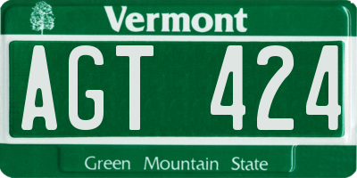 VT license plate AGT424