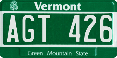 VT license plate AGT426