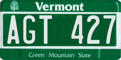 VT license plate AGT427