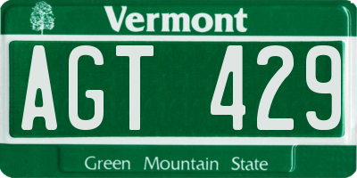 VT license plate AGT429